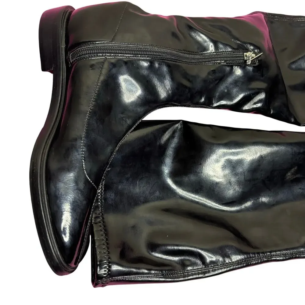 Schutz Black Patent Leather Kaolin Over The Knee Boots Sz 6B